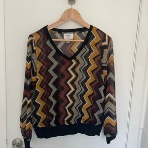 Missoni V-Neck Sweater with Zigzag Design